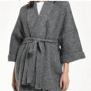 Anthropologie  Knits Oversized Kimono Wrap Cardigan In Charcoal Size O/S